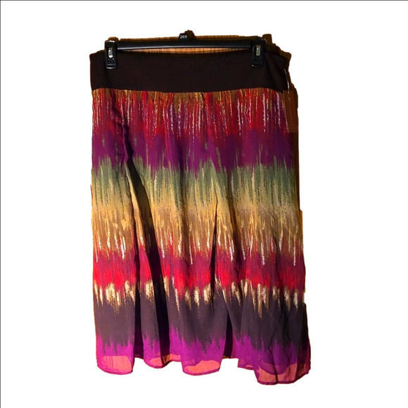 JM Collection Dresses & Skirts - JM Collection Women 14P Tribal Beat Multicolor Skirt Stretch Waistband Festive